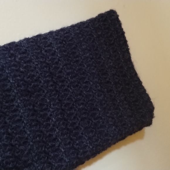 NAVY CARDIGAN,NO FRONT CLOSURE,LOVELY KNIT, LG.BLUE STRIPE 3/4 DOWN BACK    SZ S - Picture 5 of 8